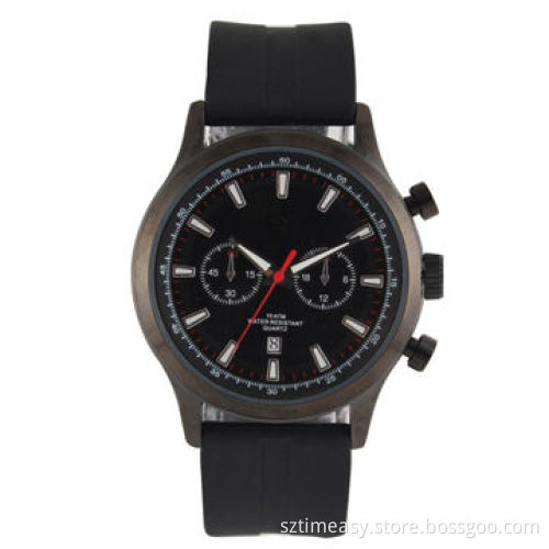 New Design Metal Watches with Soft Silicone Strap, for Men